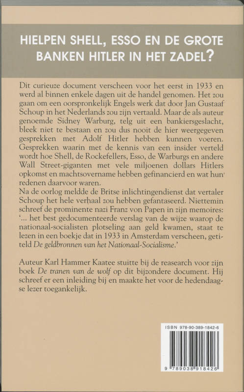 Achterkant van De geldbronnen van het Nationaal-Socialisme