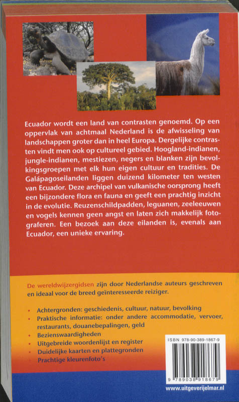 Achterkant van Ecuador en de Galapagoseilanden