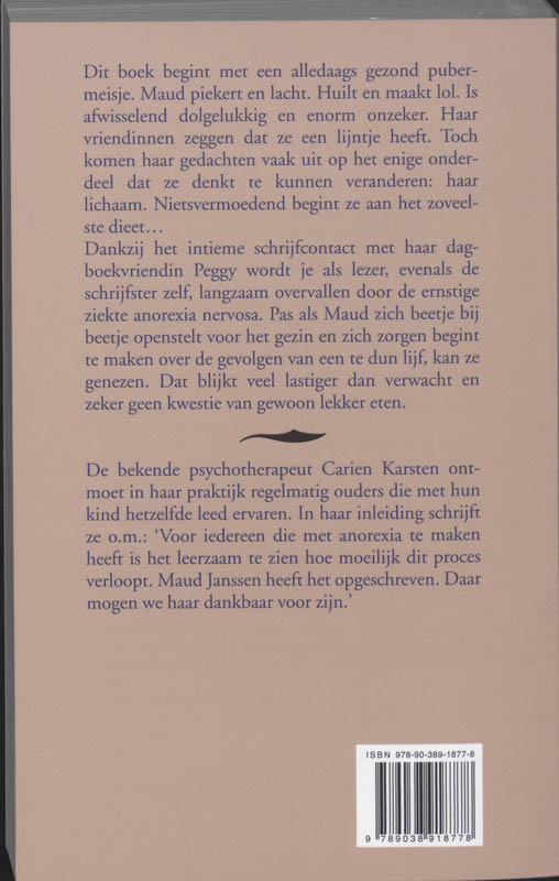 Achterkant van Meisje met anorexia