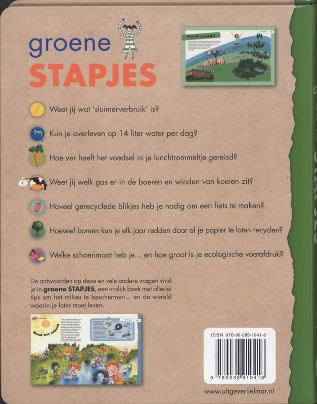 Achterkant van Groene stapjes