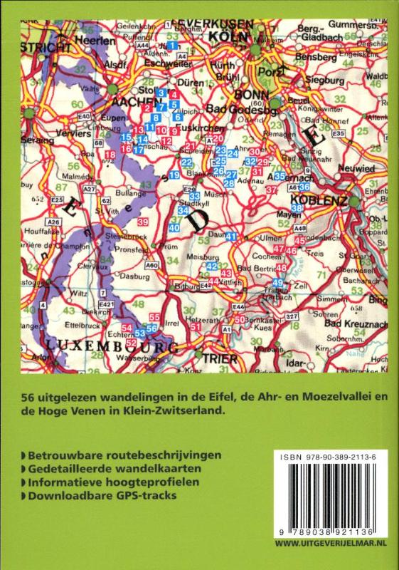 Achterkant van Rother wandelgids Eifel