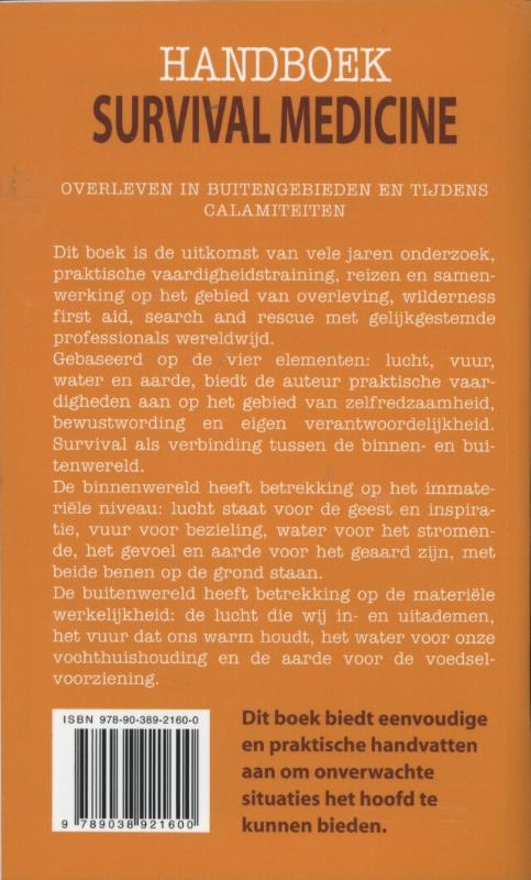 Achterkant van Handboek survival medicine