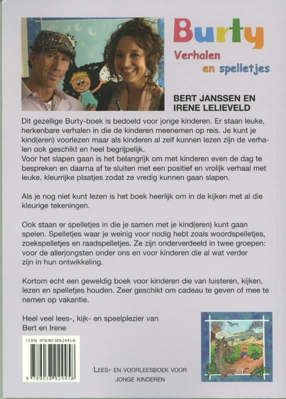 Achterkant van Burty, verhalen en spelletjes