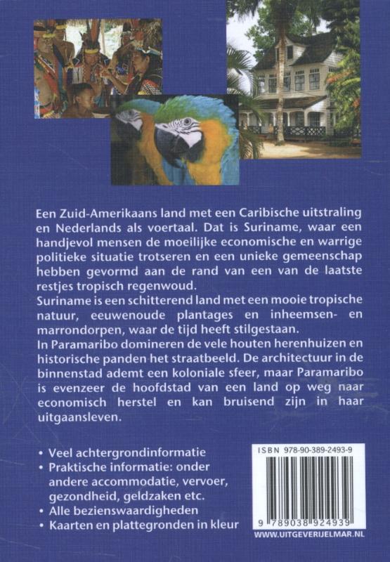 Achterkant van Reishandboek Suriname