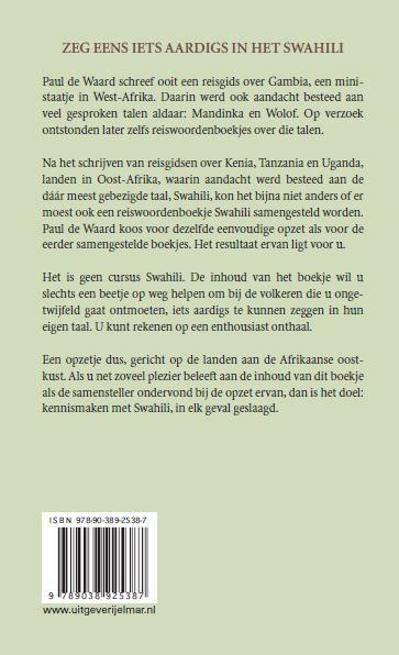 Achterkant van Reiswoordenboek Nederlands- Swahili