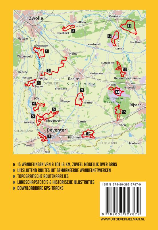 Achterkant van De mooiste netwerkwandelingen: Sallandse Heuvelrug & IJsselvallei