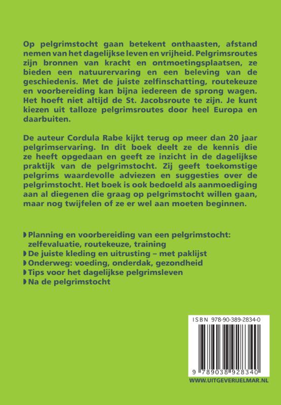 Achterkant van Handboek voor de pelgrim