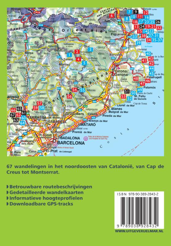 Achterkant van Rother wandelgids Costa Brava