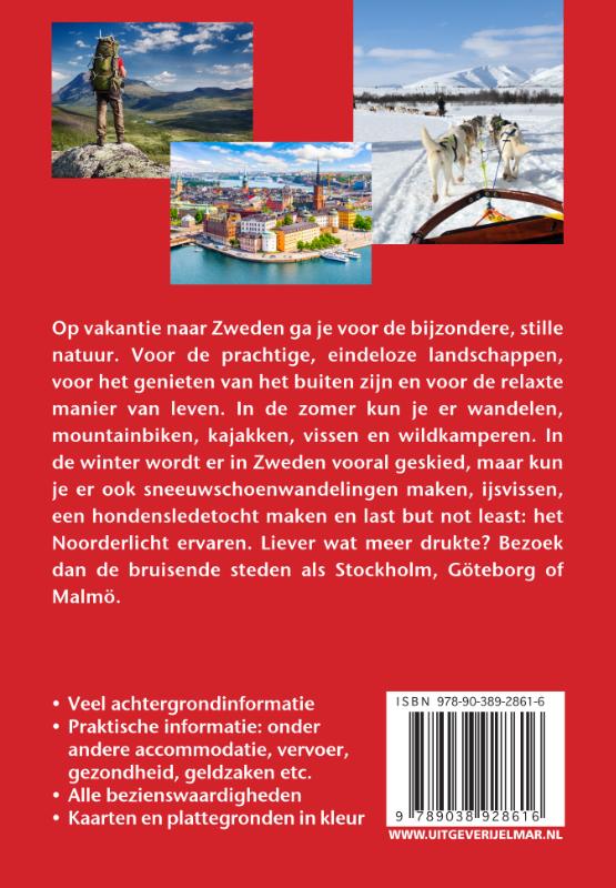 Achterkant van Reishandboek Zweden