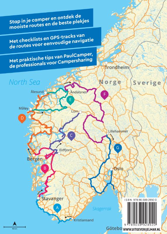 Achterkant van Campergids Zuid-Noorwegen
