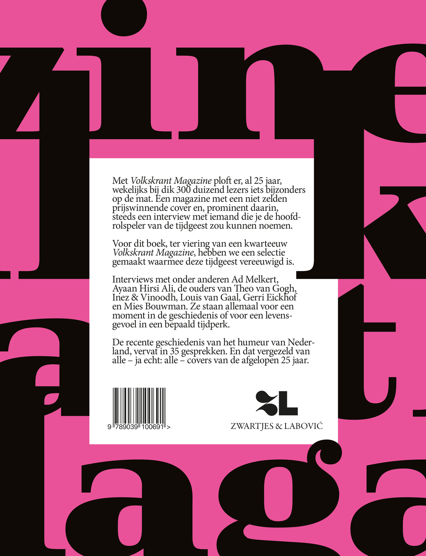 Achterkant van Volkskrant Magazine - het boek