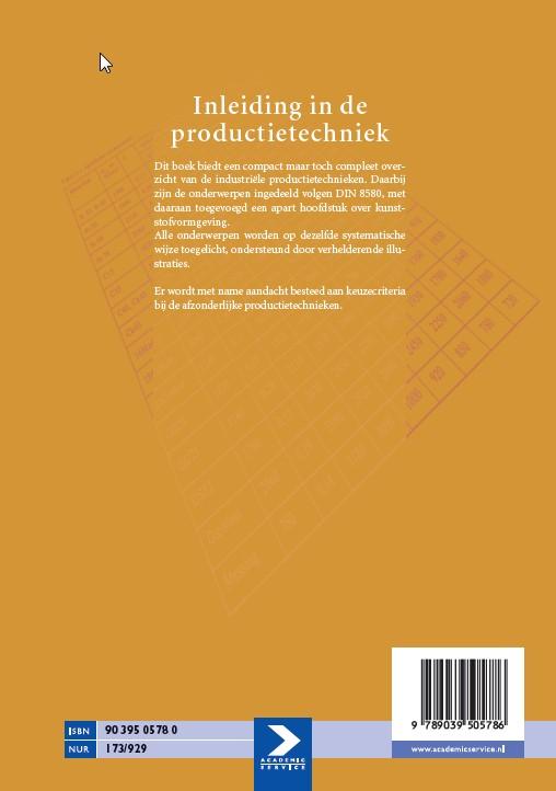 Achterkant van Inleiding in de productietechniek
