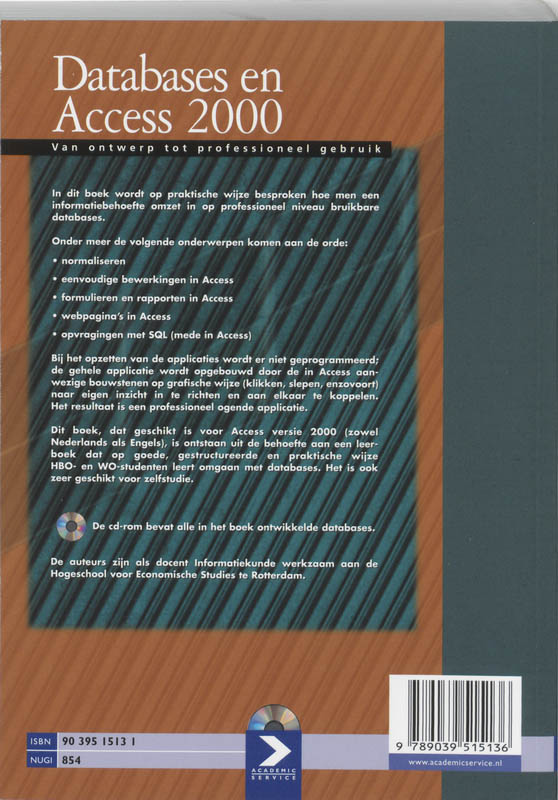 Achterkant van Databases en Access 2000