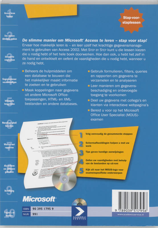 Achterkant van Microsoft Access 2002