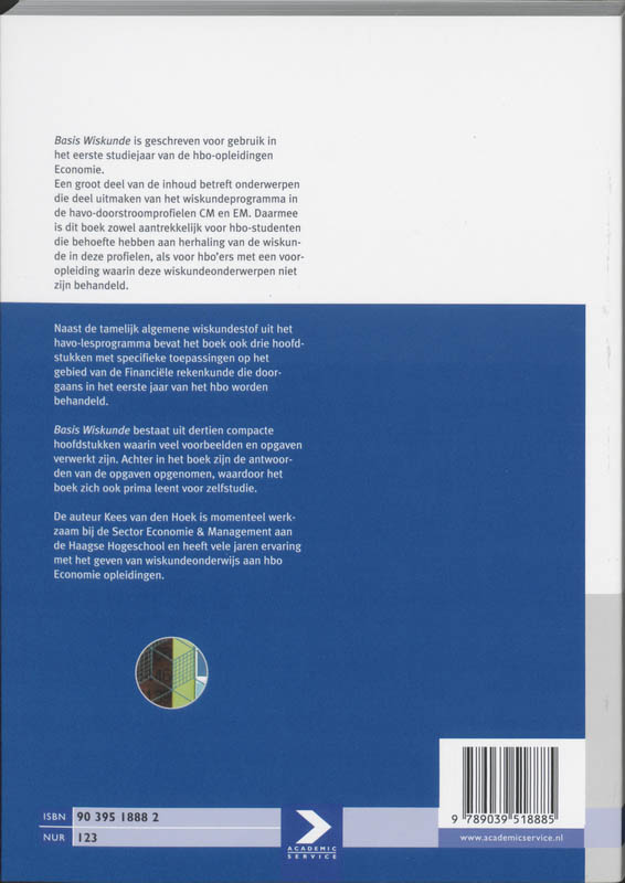 Achterkant van Basis wiskunde