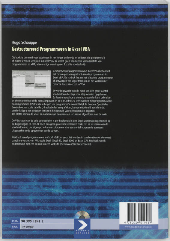 Achterkant van Gestructureerd programmeren in Excel VBA