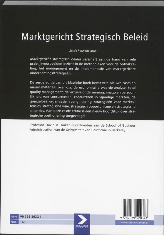 Achterkant van Marktgericht strategisch beleid
