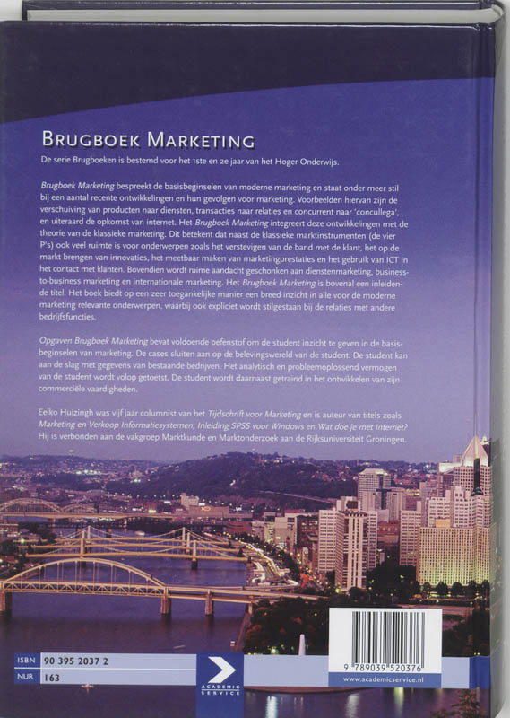 Achterkant van Brugboek Marketing