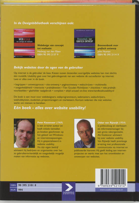 Achterkant van Handboek Website Usability