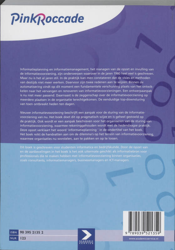 Achterkant van Nieuwe informatievoorziening, informatiebeleid en informatiemanagement in de 21ste eeuw