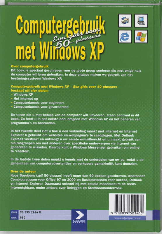 Achterkant van Computergebruik met Windows XP