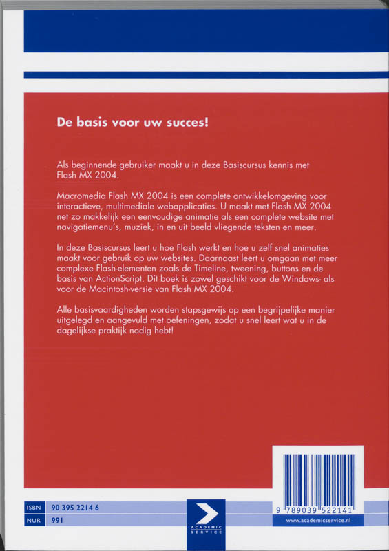 Achterkant van Basiscursus Flash MX 2004