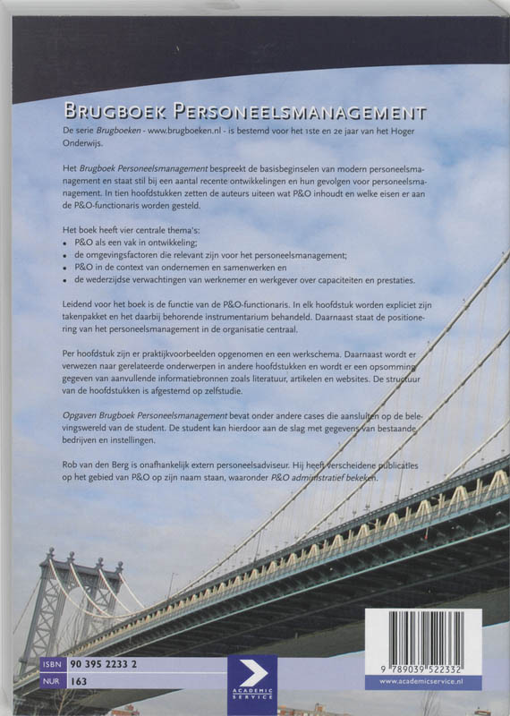 Achterkant van Brugboek Personeelsmanagement