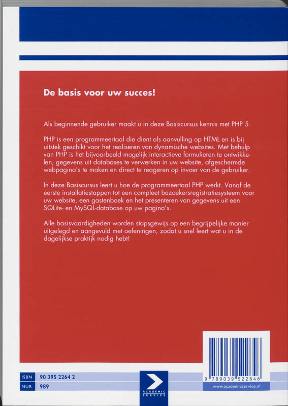 Achterkant van Basiscursus PHP 5