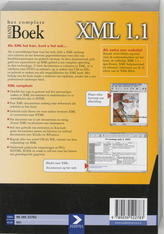Achterkant van XML 1.1