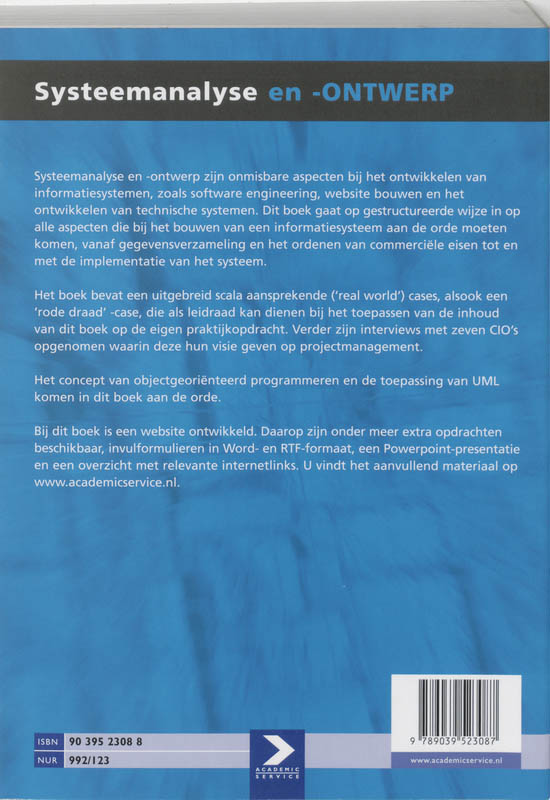 Achterkant van Systeemanalyse en -ontwerp