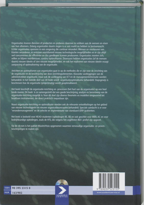 Achterkant van Inrichten en optimaliseren van organisaties