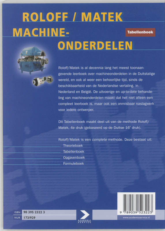 Achterkant van Tabellenboek
