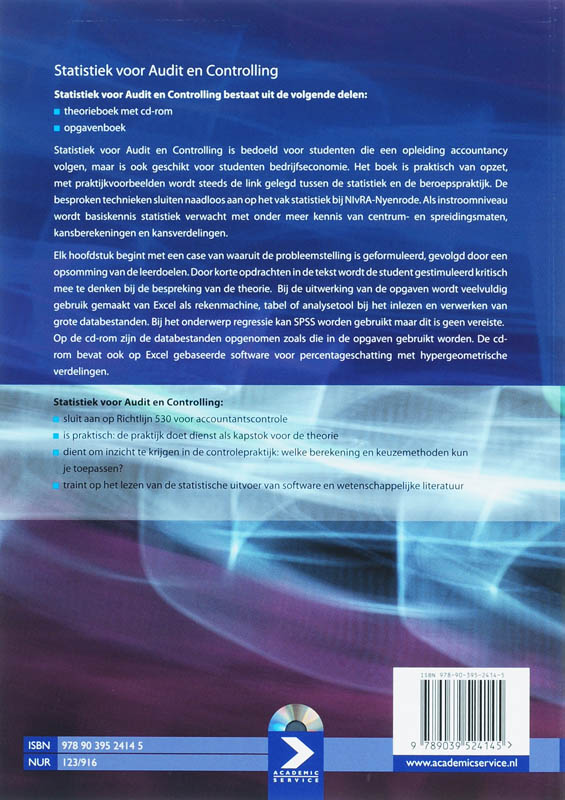 Achterkant van Statistiek voor Audit en Controlling