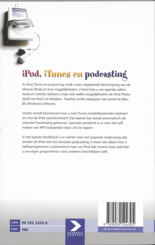 Achterkant van IPod, iTunes en podcasting