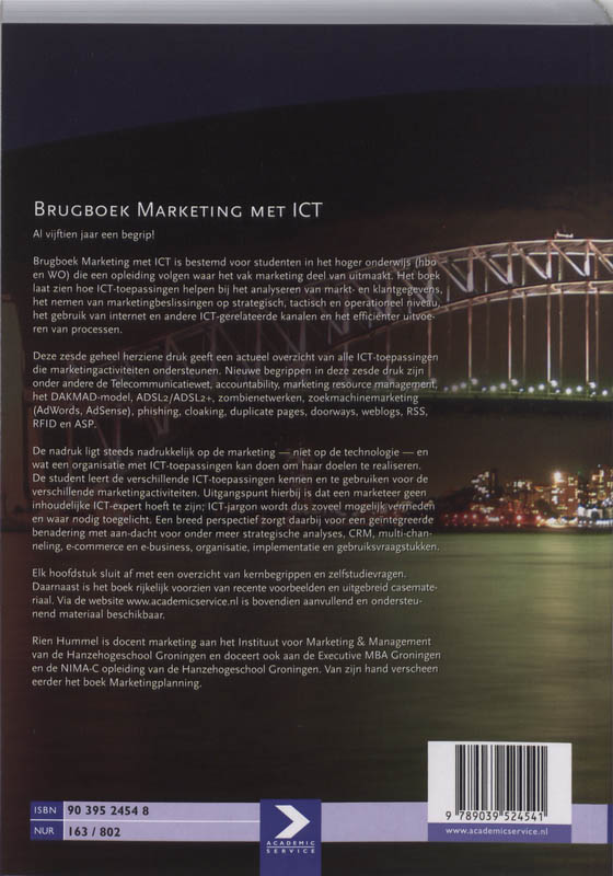 Achterkant van Brugboek Marketing met ICT