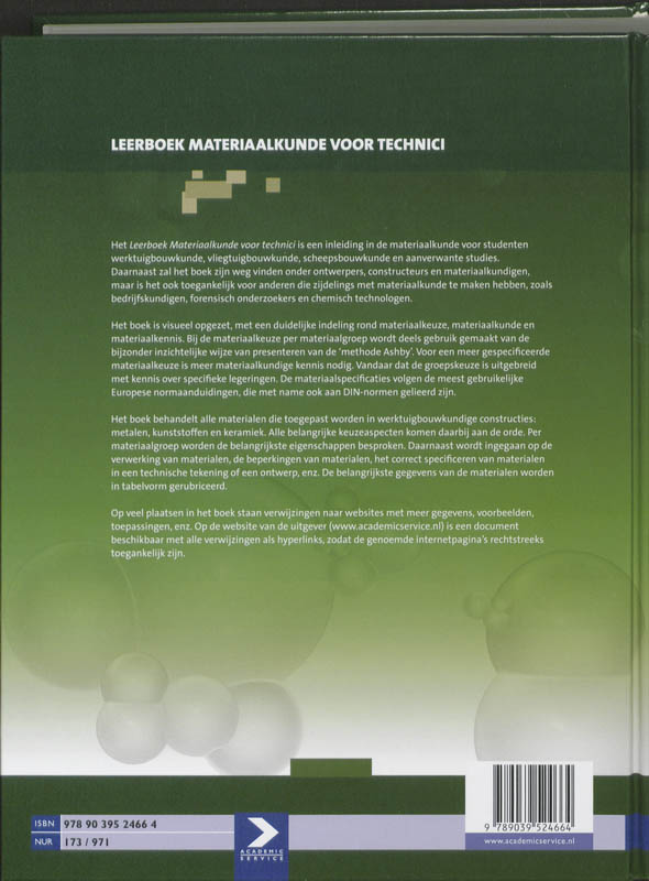 Achterkant van Leerboek materiaalkunde voor technici
