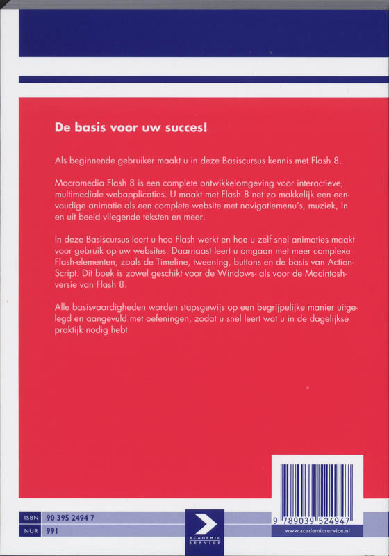 Achterkant van Basiscursus Flash 8