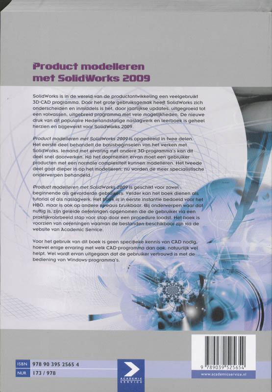 Achterkant van Productmodelleren met SolidWorks 2009