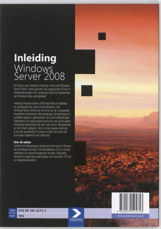 Achterkant van Inleiding Windows Server 2008