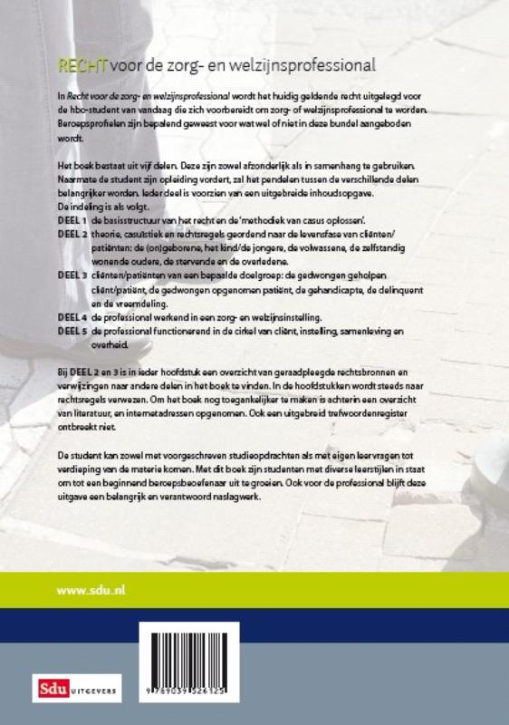 Achterkant van Recht voor de zorg- en welzijnsprofessional