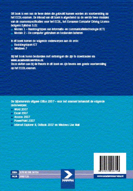 Achterkant van Windows 7 en basisbegrippen ICT - voor het examen!