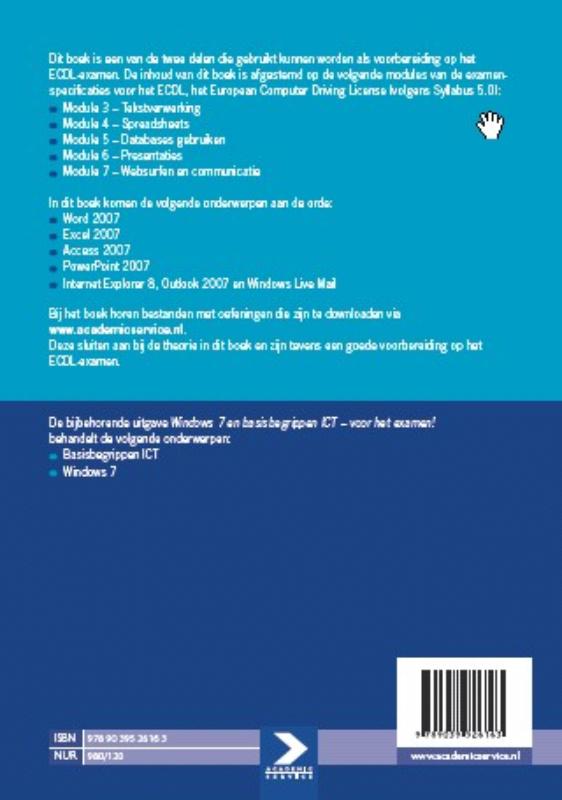 Achterkant van Office 2007 - voor het examen!