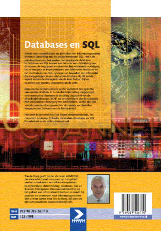 Achterkant van Databases en SQL 4e druk