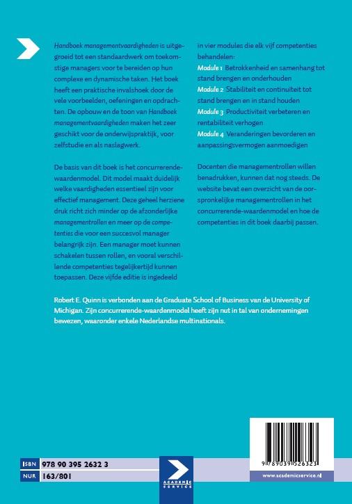 Achterkant van Handboek managementvaardigheden