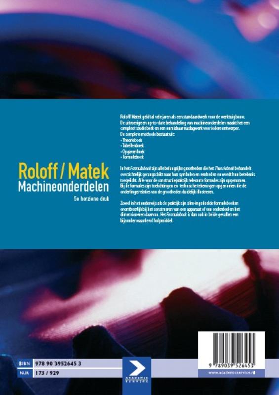 Achterkant van Roloff/Matek Machineonderdelen