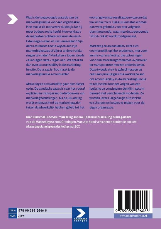 Achterkant van Marketing en accountability