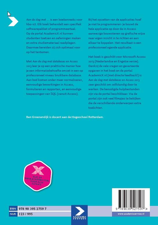 Achterkant van Aan de slag met databases en access 2013