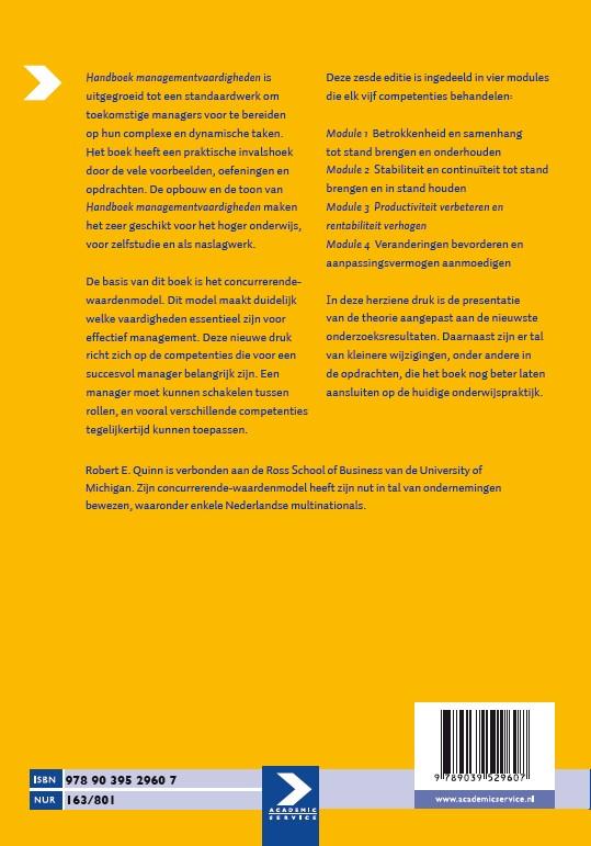 Achterkant van Handboek managementvaardigheden