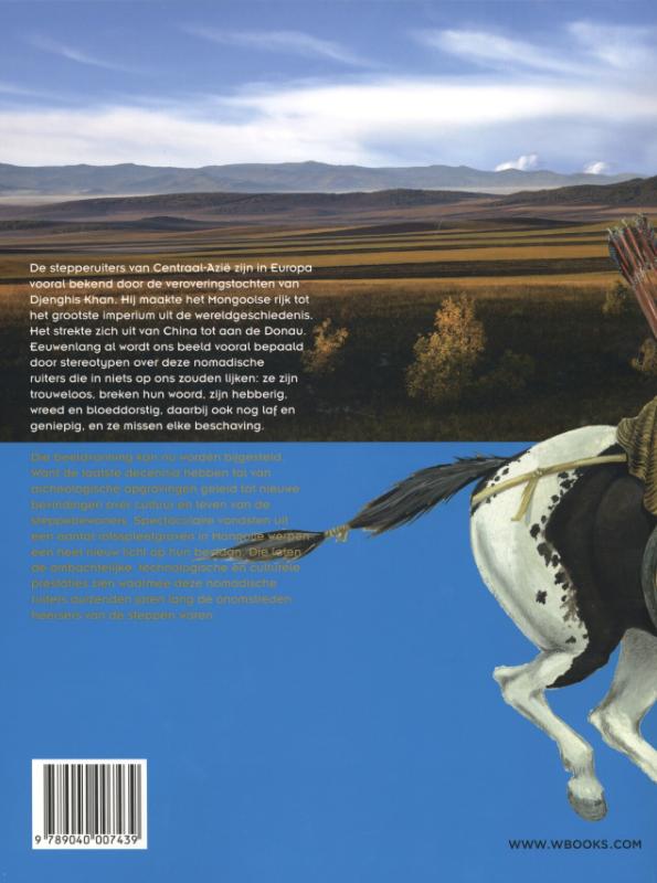 Achterkant van Op de steppe van Mongolie
