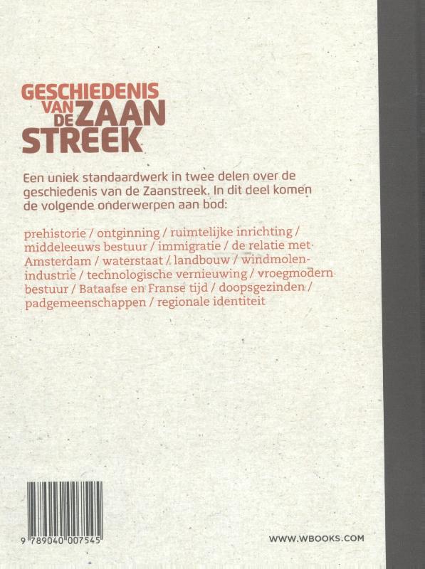 Achterkant van Geschiedenis van de Zaanstreek deel 1